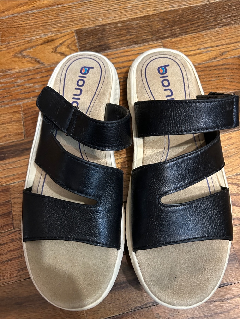 Bionica Black Triple-Strap Adjustable Kids Sandals